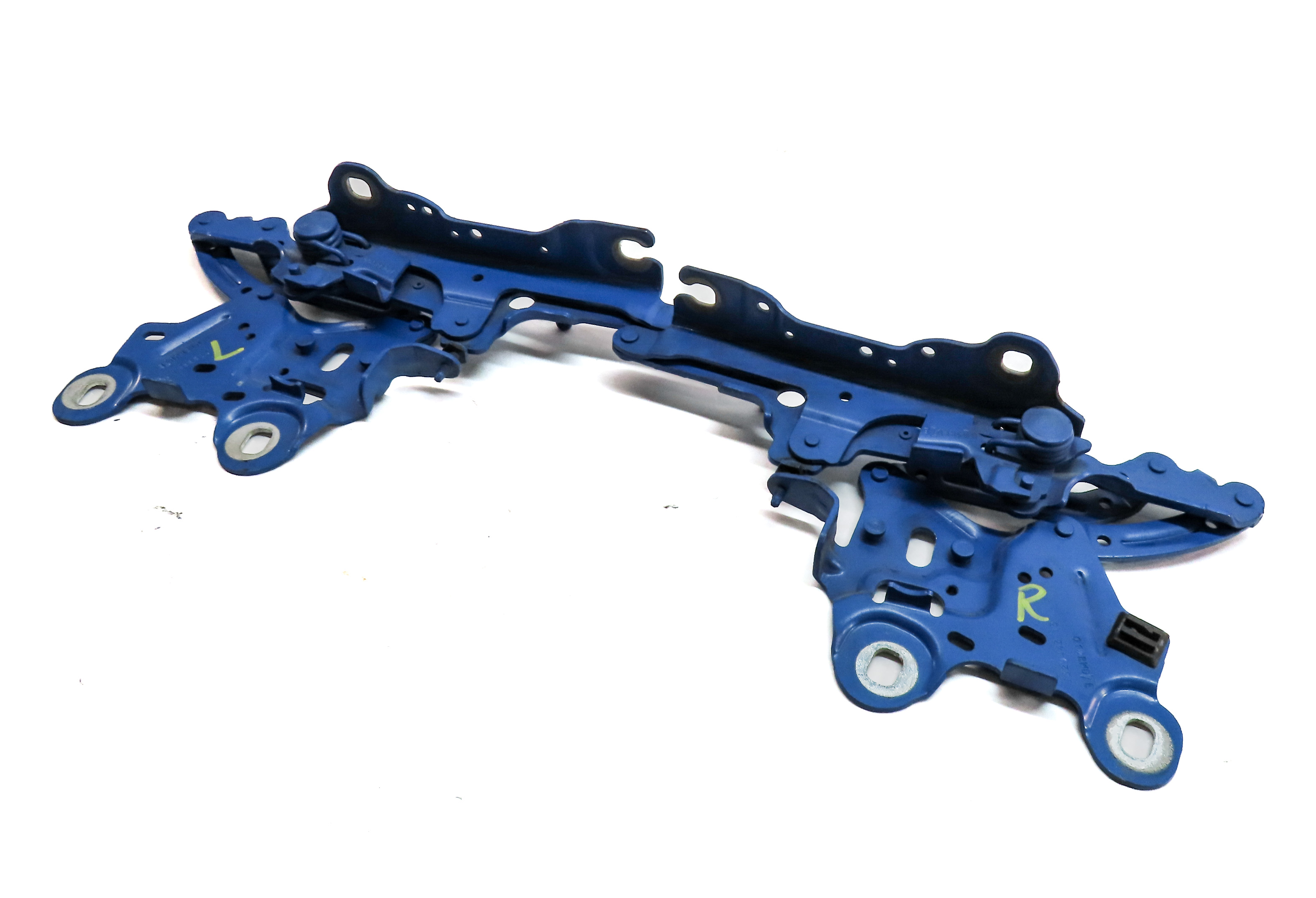 2016-2023 BMW X1 X2 (F39 F48) FRONT LEFT & RIGHT HOOD HINGE SET 2 (Blue) — exact item pictured
